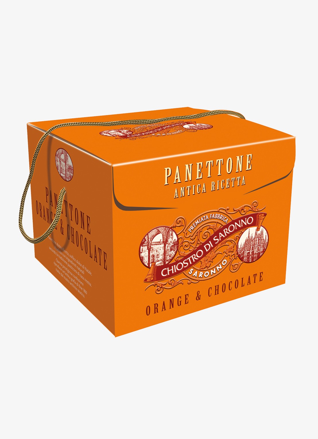 Chiostro di Saronno Orange & Chocolate panettone 750 gram - voorkant beige
