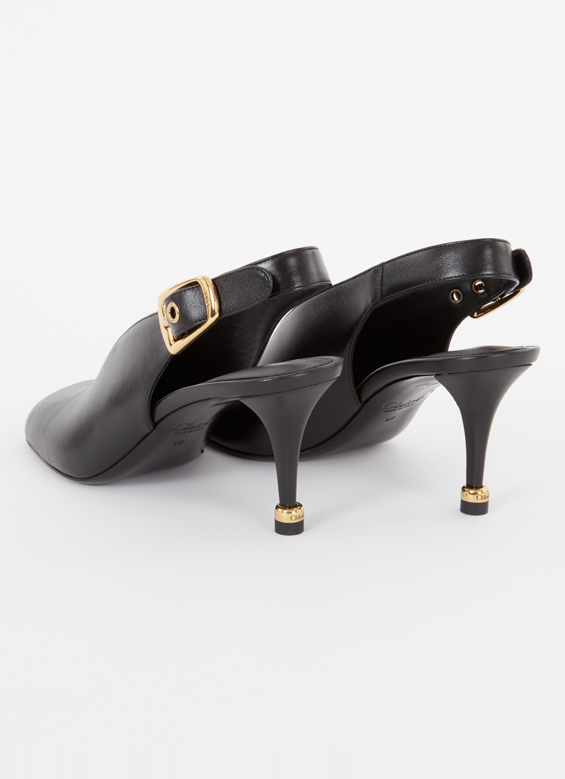 Chloé Andrea slingback van kalfsleer  - achterkant zwart