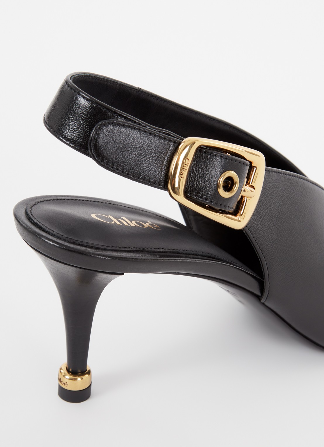 Chloé Andrea slingback van kalfsleer  - detail 5 zwart