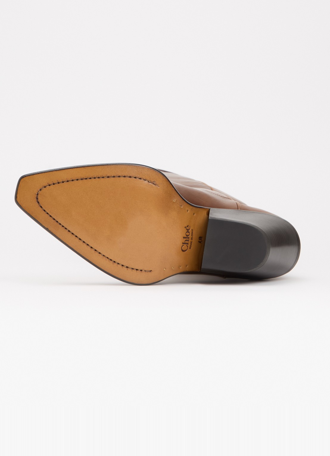 Chloé Azelan cowboylaars van leer - detail 2 cognac