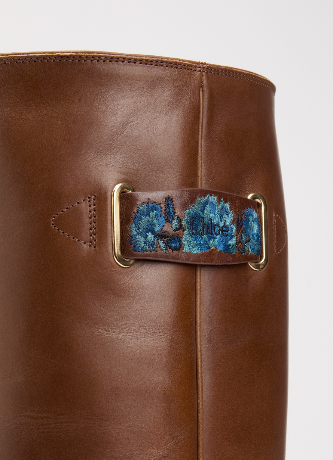 Chloé Azelan cowboylaars van leer - detail 3 cognac