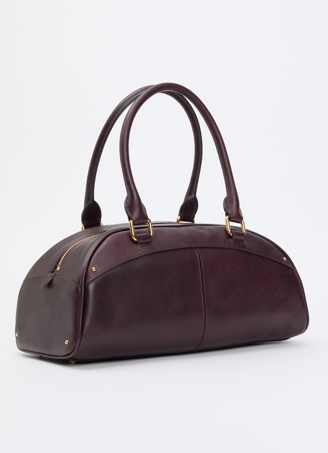 Chloé Bowling handtas van van kalfsleer met kettingdetail - achterkant 5 aubergine