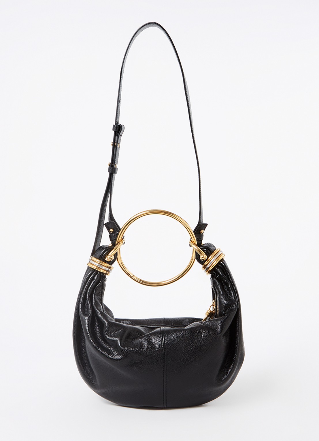 Chloé Bracelet handtas van kalfsleer - voorkant 4 zwart