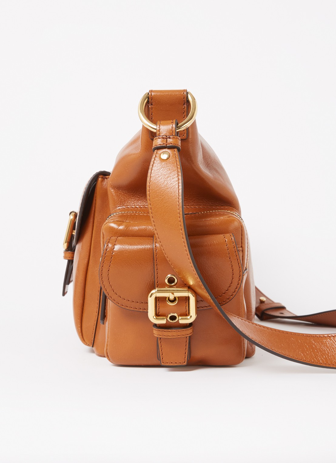 Chloé Camera Bag crossbodytas van leer met afneembare schouderriem - detail 2 oranjebruin
