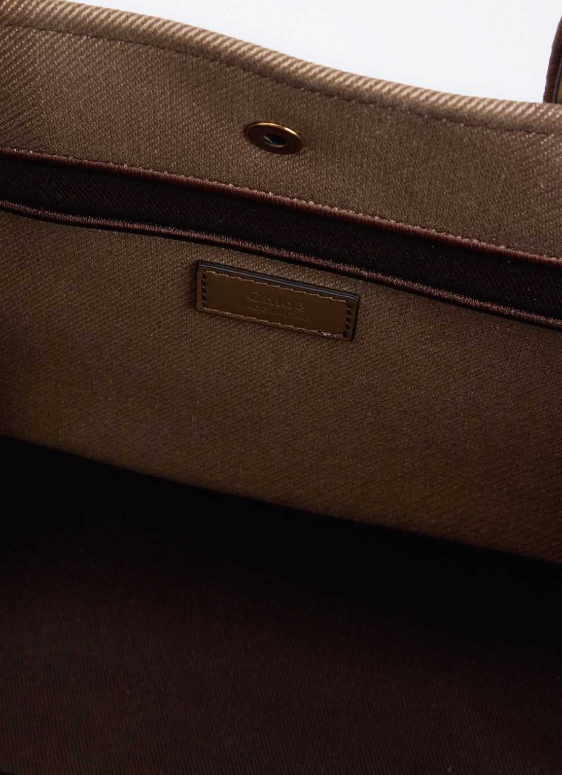 Chloé Carry shopper van canvas met kalfsleren details - detail 2 lichtbruin