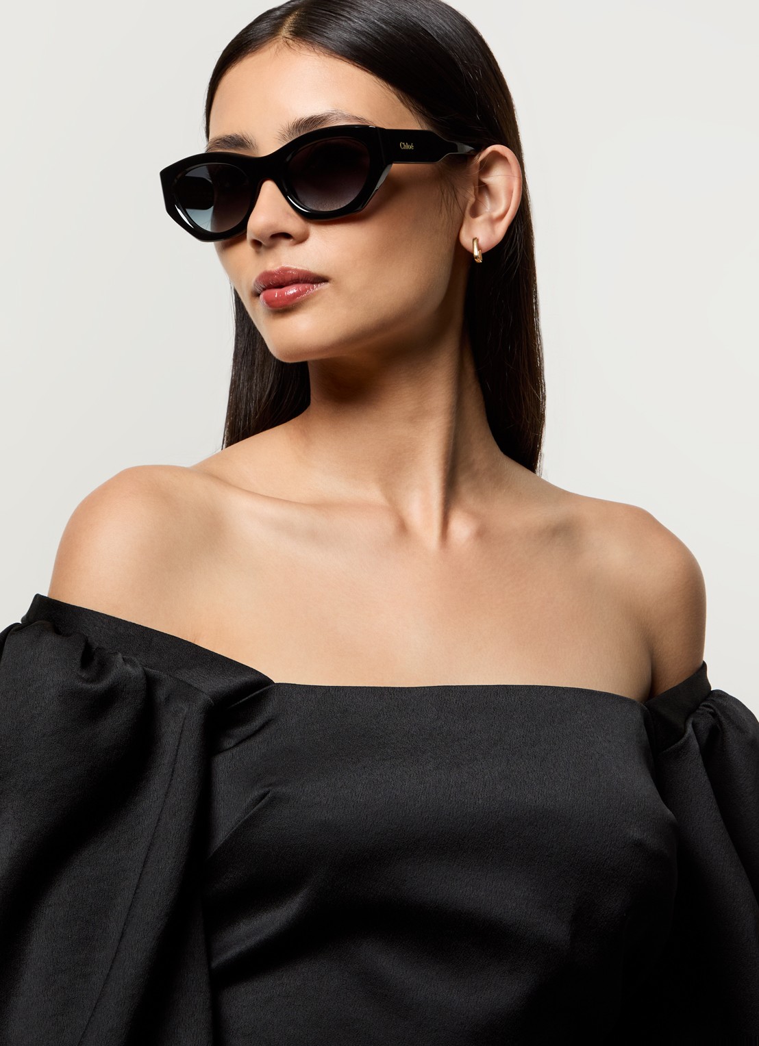 Chloé Cat Eye zonnebril CH0220S - voorkant 2 zwart