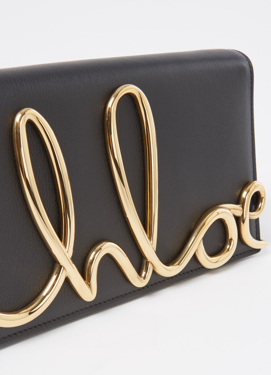 Chloé Crossbodytas van kalfsleer met logo - detail 3 zwart