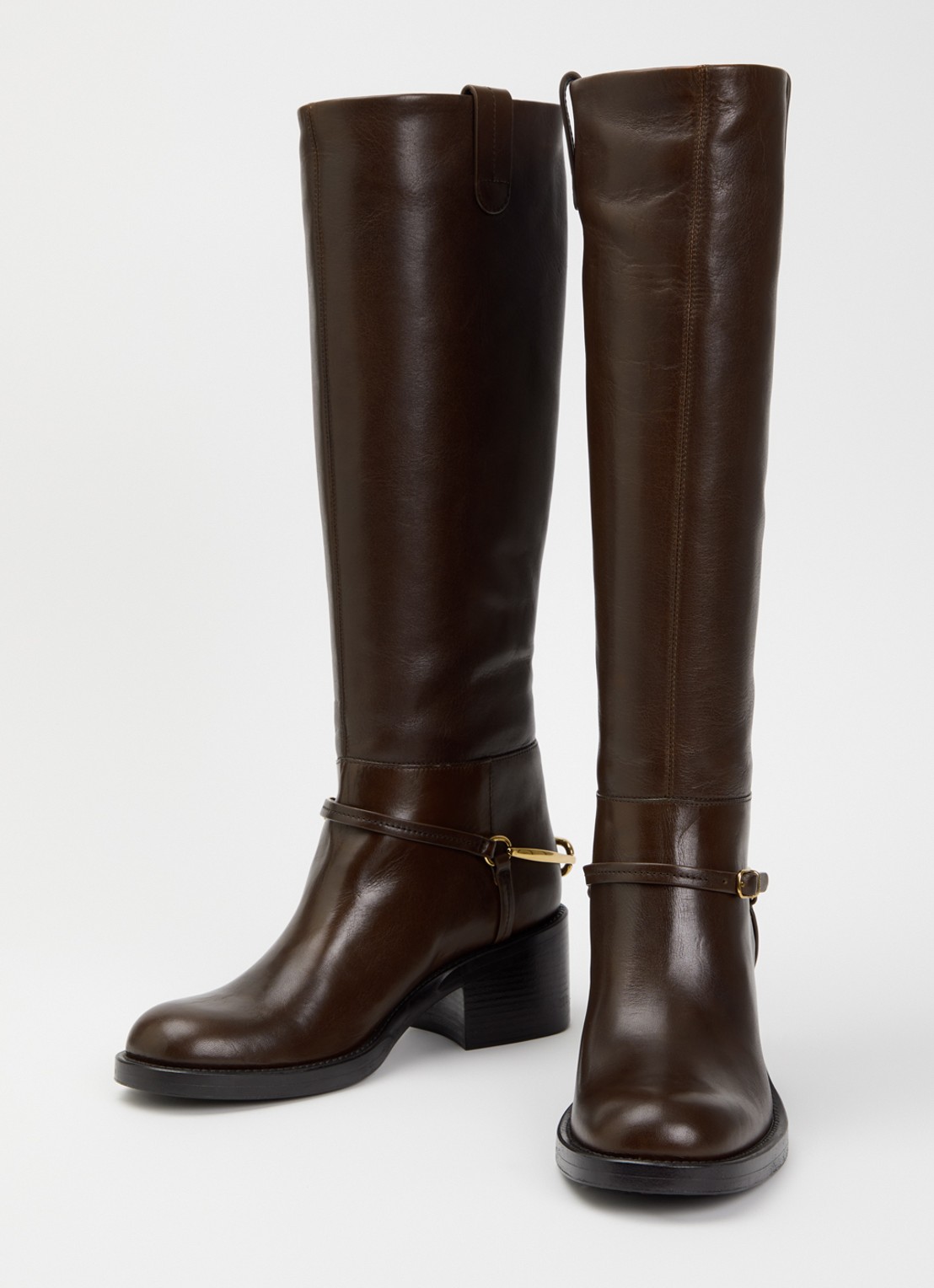 Chloé Dakota laars van kalfsleer met gespdetail - detail 3 bruin