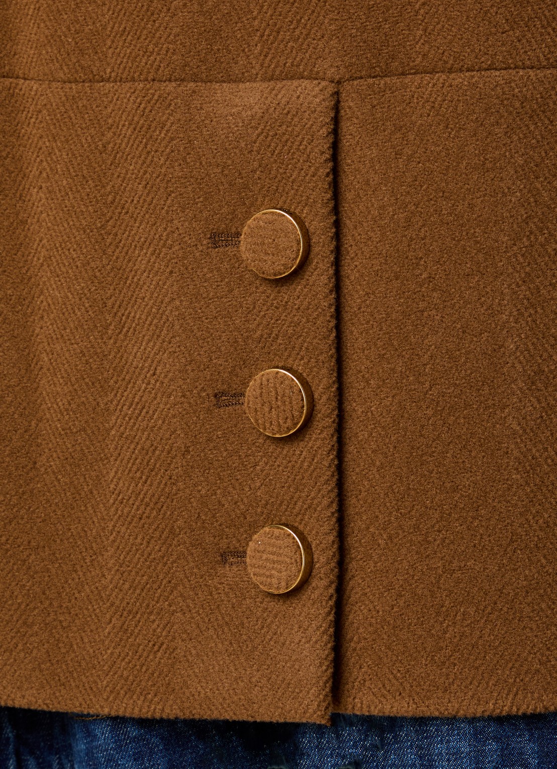Chloé Double-breasted mantel van scheerwol met steekzakken - detail 3 camel