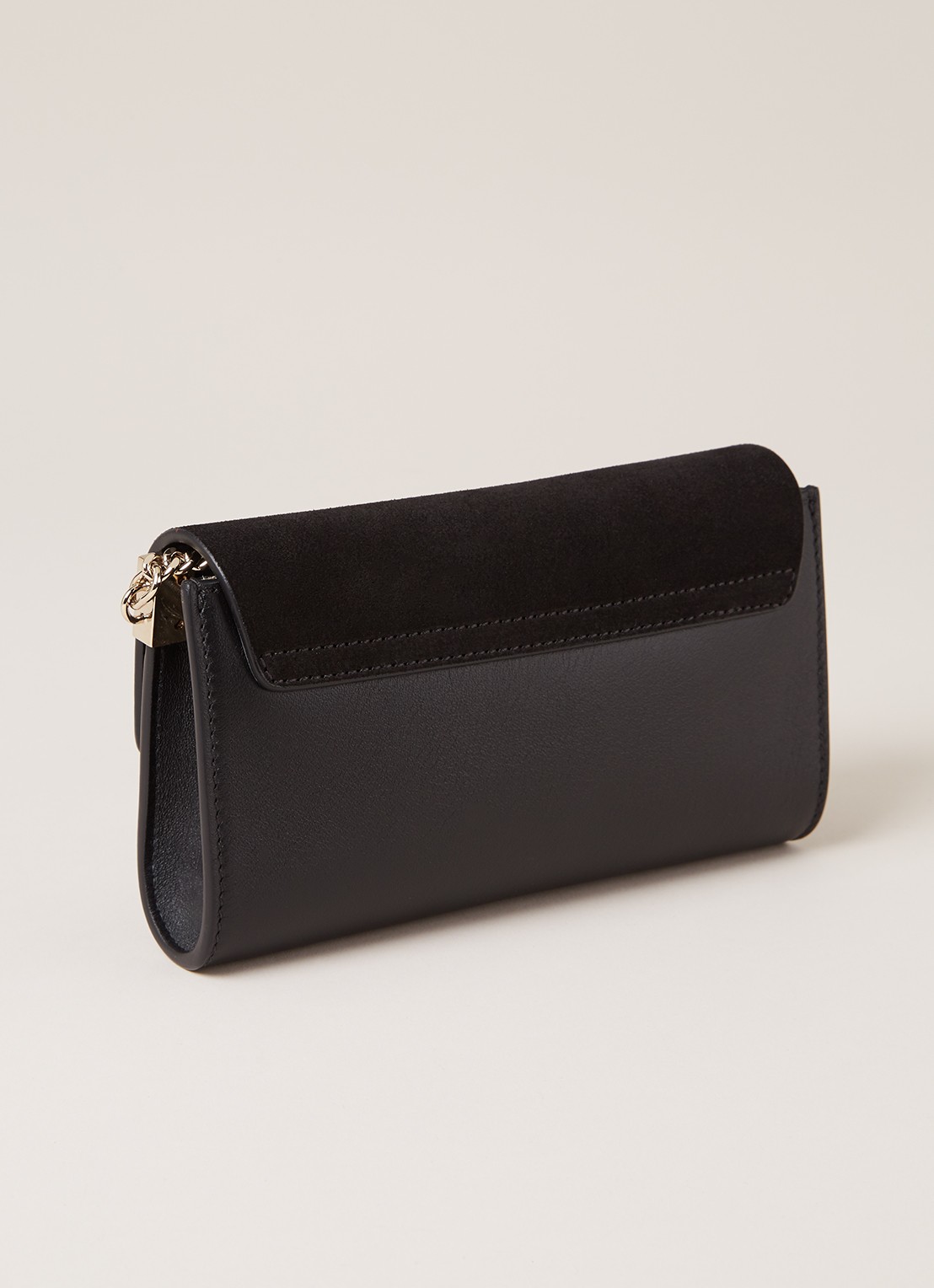 Chloé Faye clutch van kalfsleer en suède - detail 3 zwart