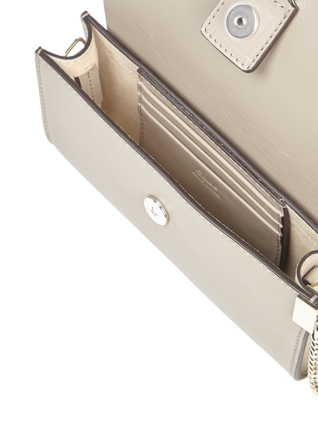 Chloé Faye clutch van kalfsleer en suède - detail 2 middengrijs