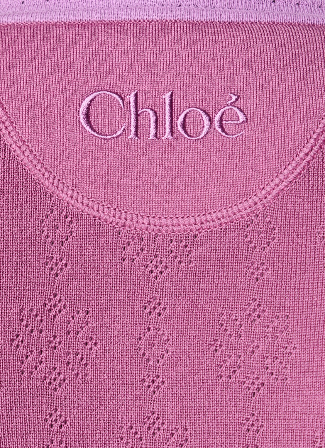 Chloé Fijngebreid vest  - detail 4 donkerroze