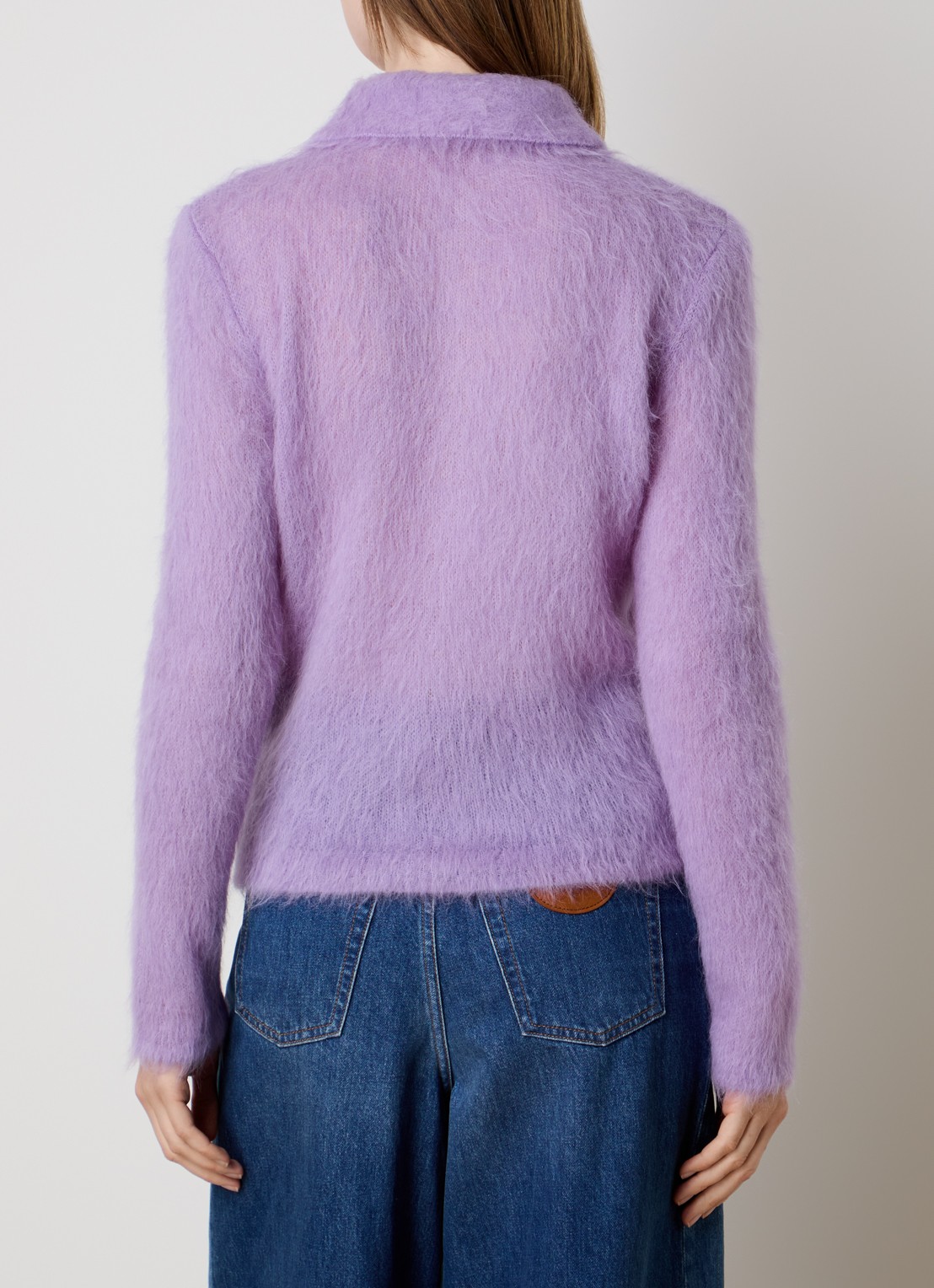 Chloé Fijngebreide trui in alpaca wolblend - achterkant lavendel