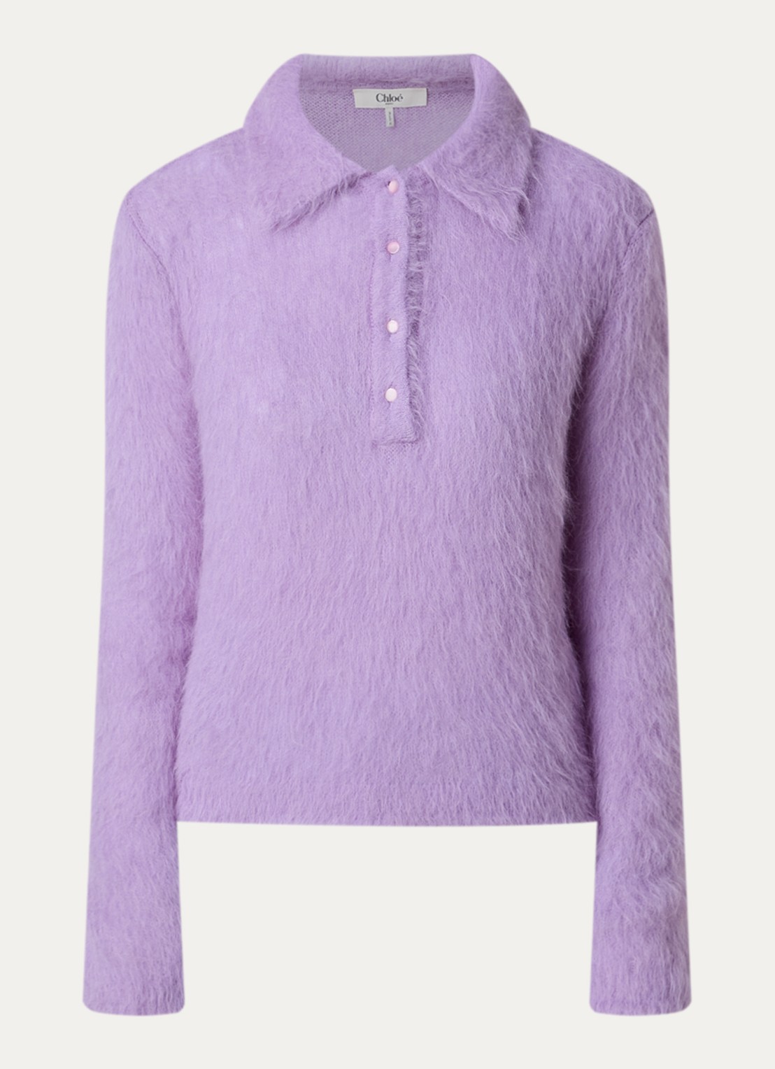 Chloé Fijngebreide trui in alpaca wolblend - voorkant 4 lavendel