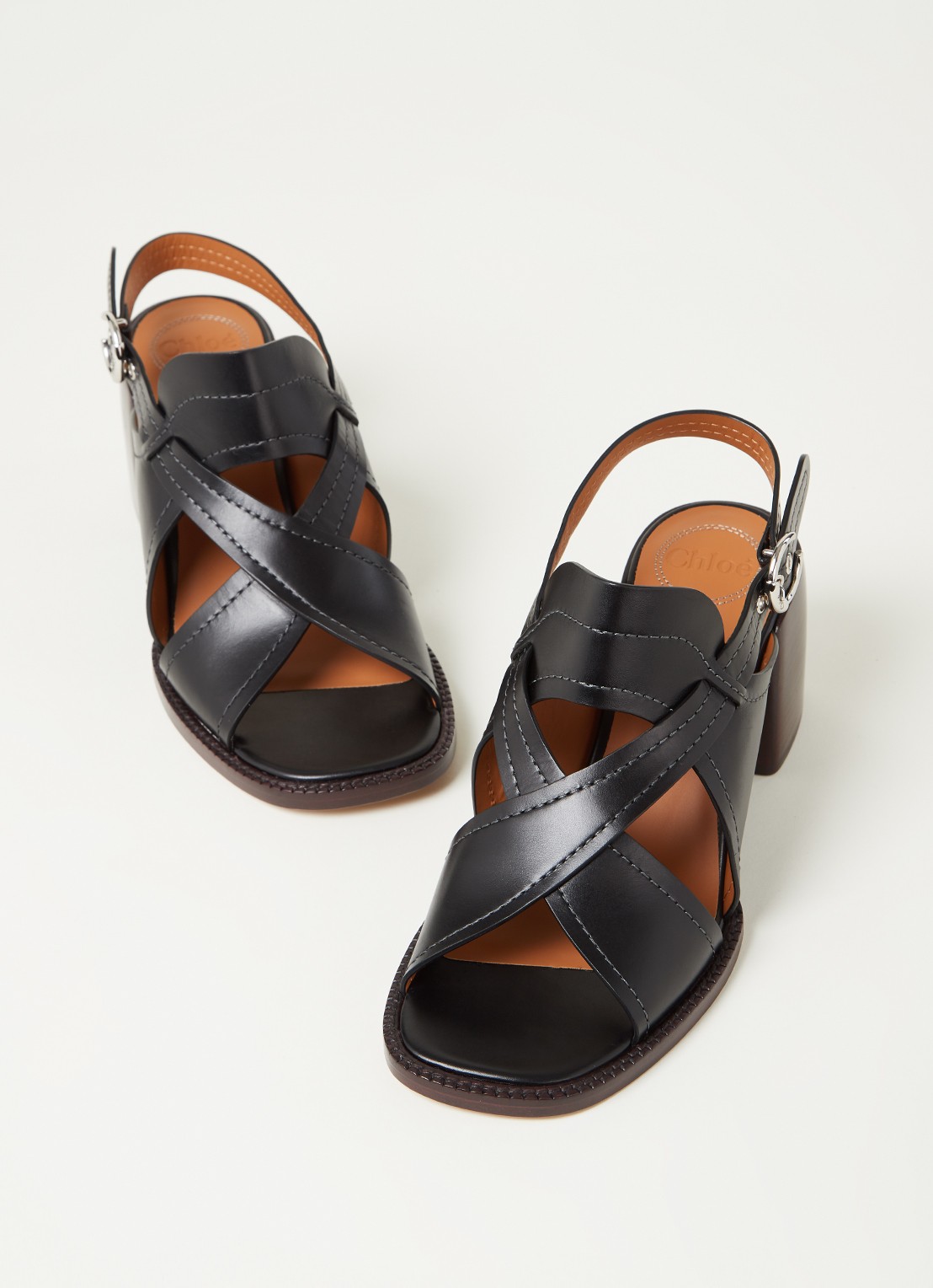 Chloé Gale sandalette van kalfsleer - detail zwart
