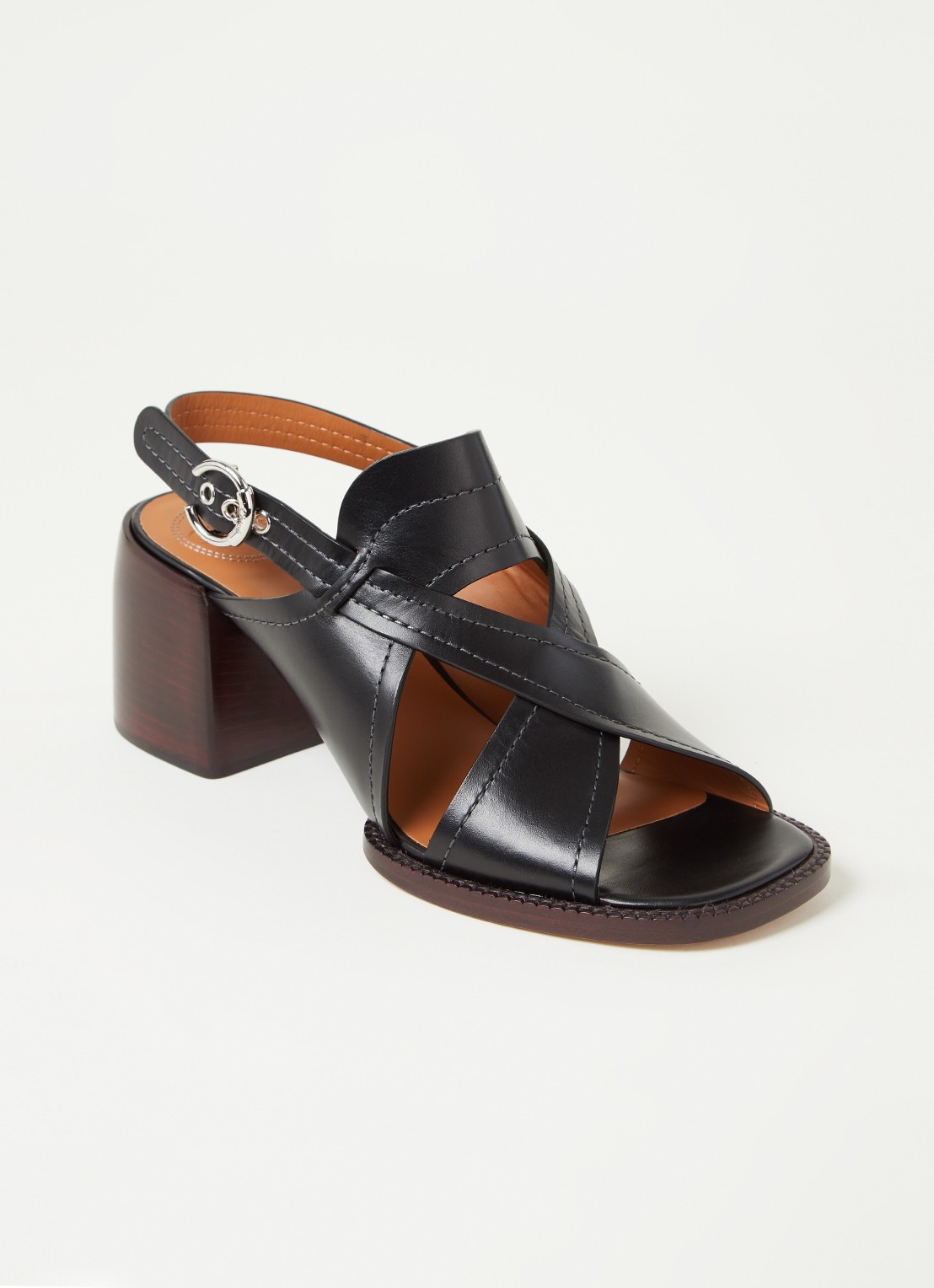Chloé Gale sandalette van kalfsleer - voorkant 4 zwart