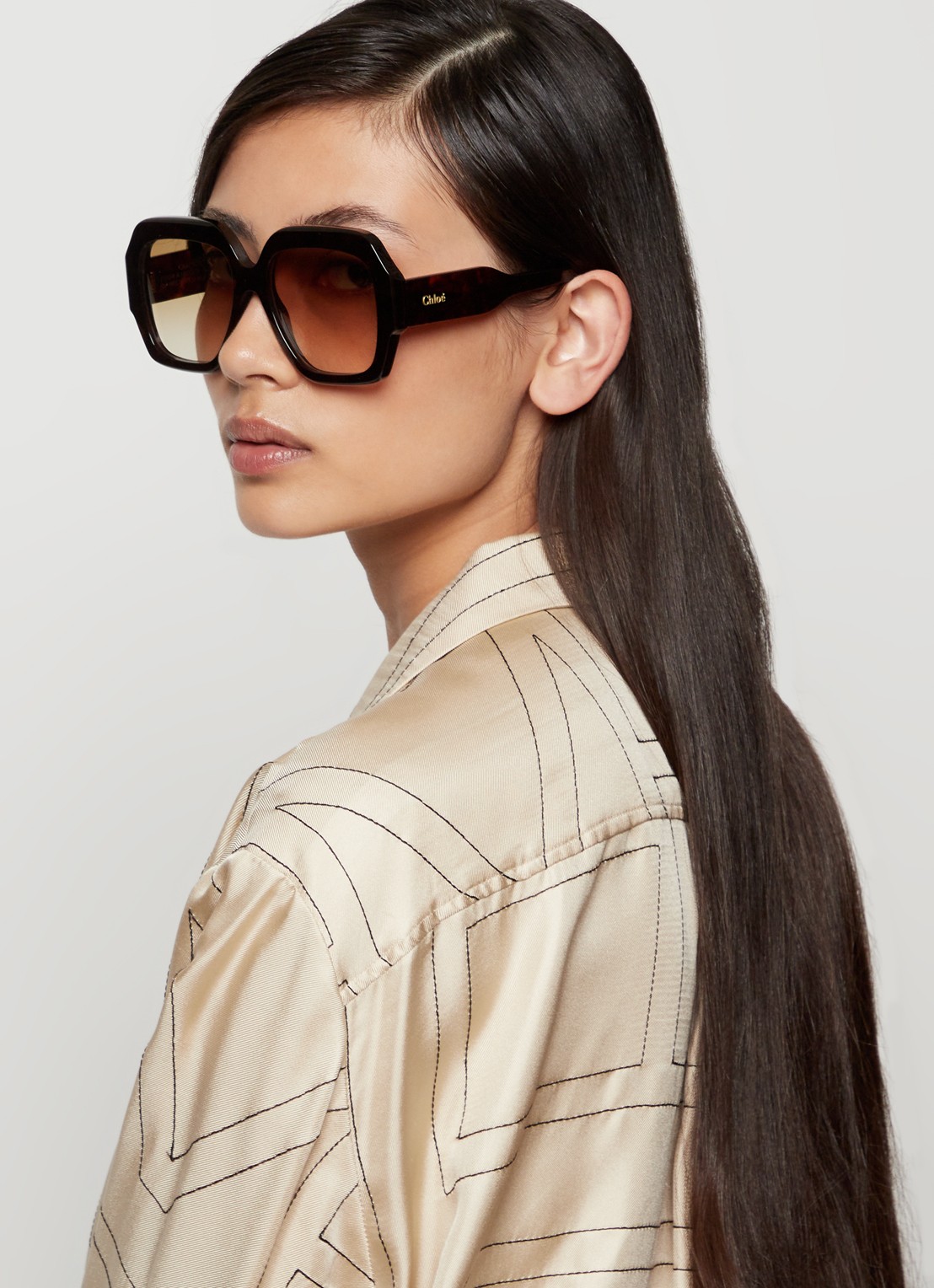 Chloé Gayia zonnebril CH0154S - voorkant 2 donkerbruin