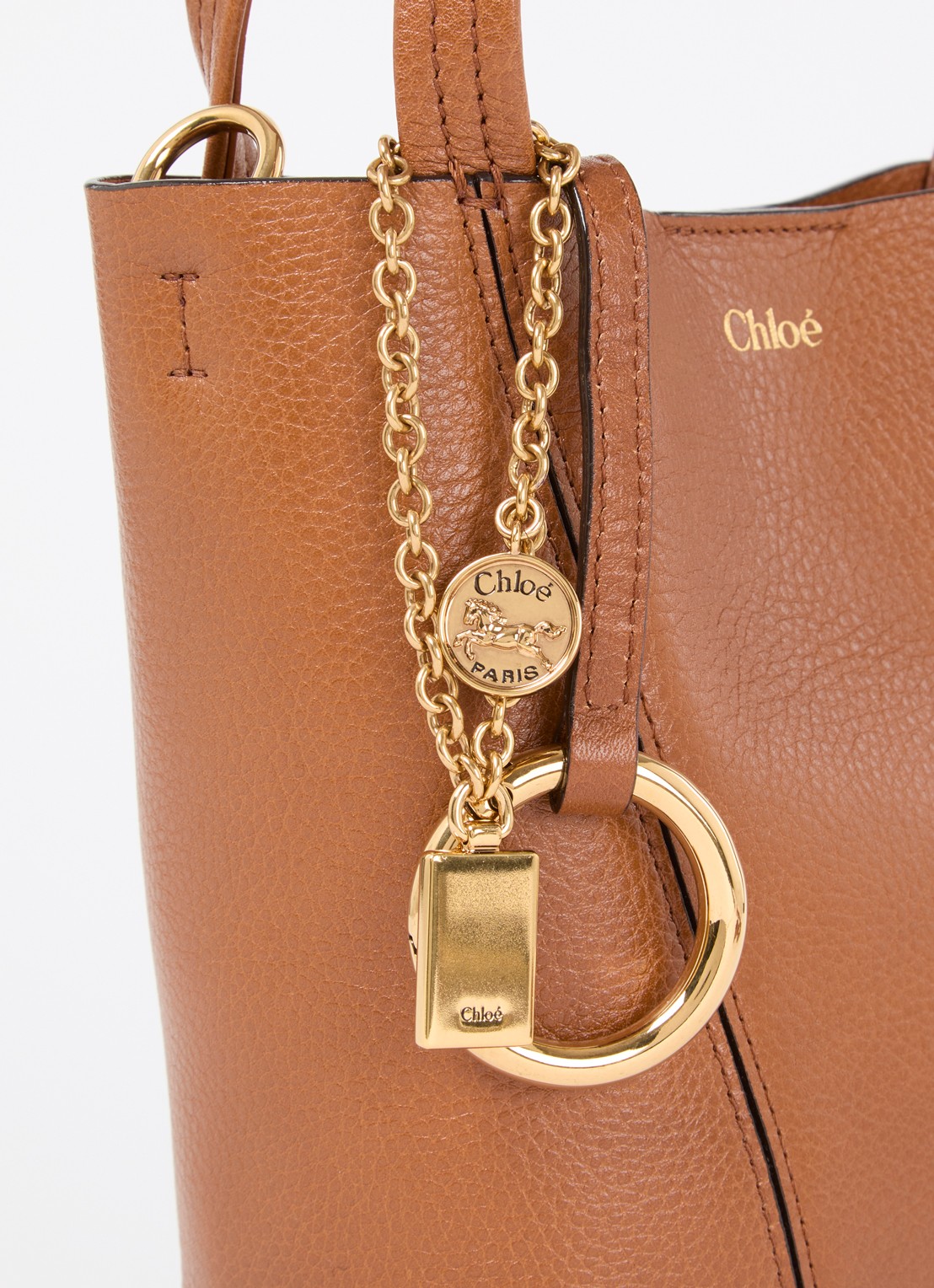 Chloé Handtas van leer met afneembare schouderriem - detail 3 bruin