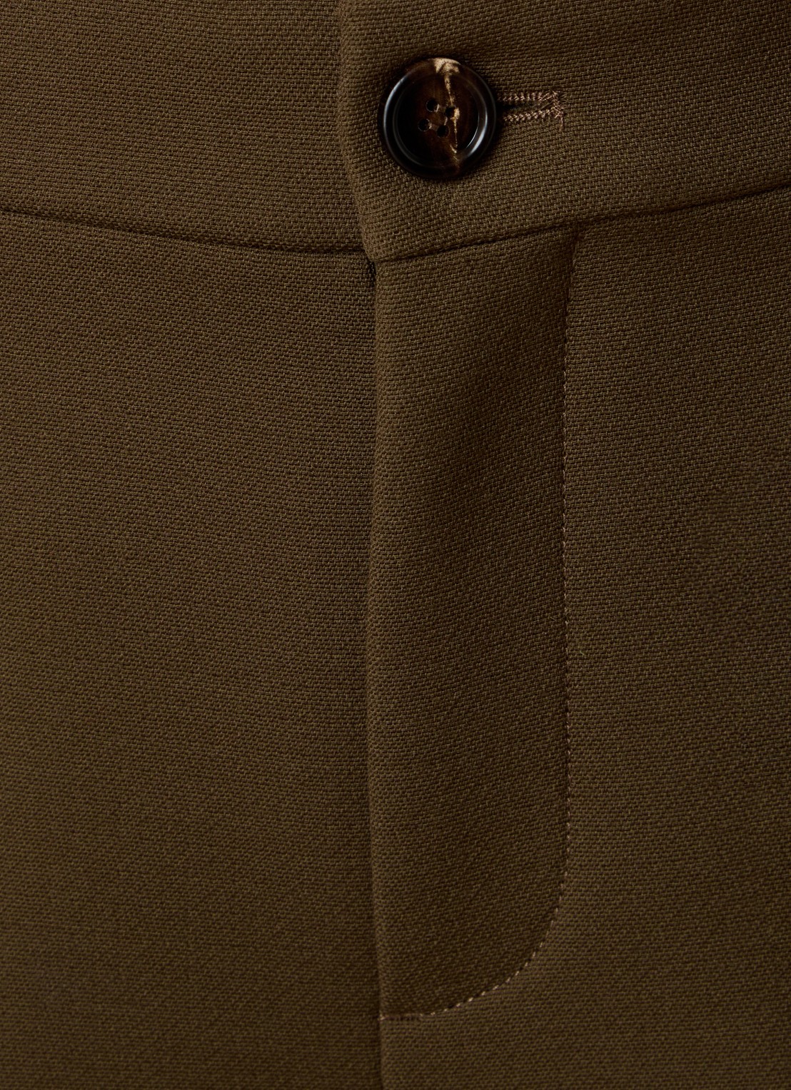 Chloé High waist flared fit cropped pantalon van wol - detail 2 donkerbruin