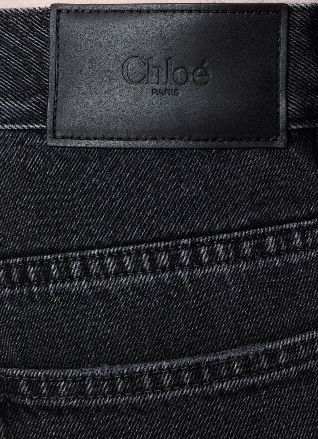 Chloé High waist straight leg jeans met gekleurde wassing - detail 6 antraciet