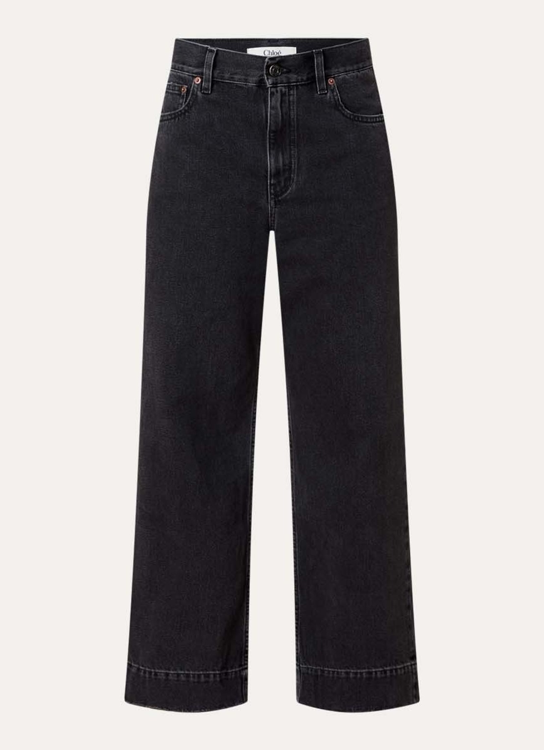 Chloé High waist straight leg jeans met gekleurde wassing - voorkant 2 antraciet