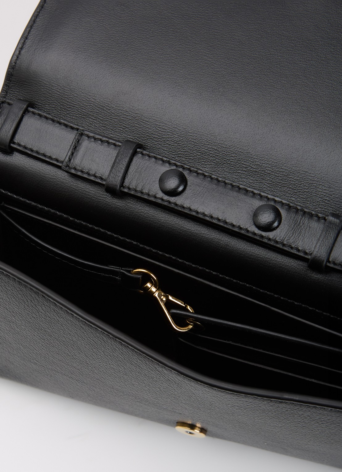 Chloé Iconic clutch van leer met afneembare schouderriem - detail zwart