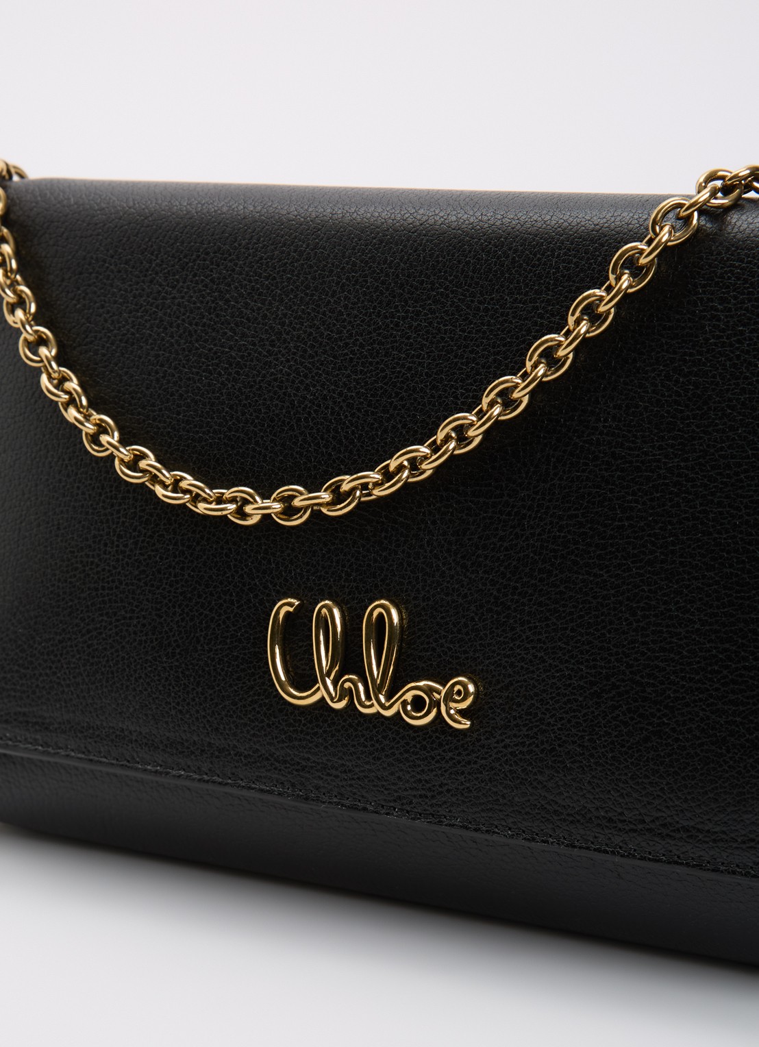 Chloé Iconic clutch van leer met afneembare schouderriem - detail 3 zwart