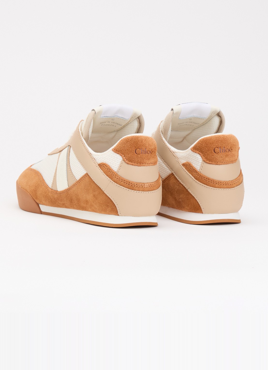 Chloé Kick sneaker met details van suède - achterkant 5 roestbruin