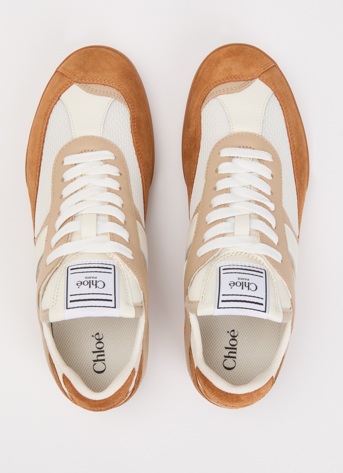 Chloé Kick sneaker met details van suède - detail 2 roestbruin