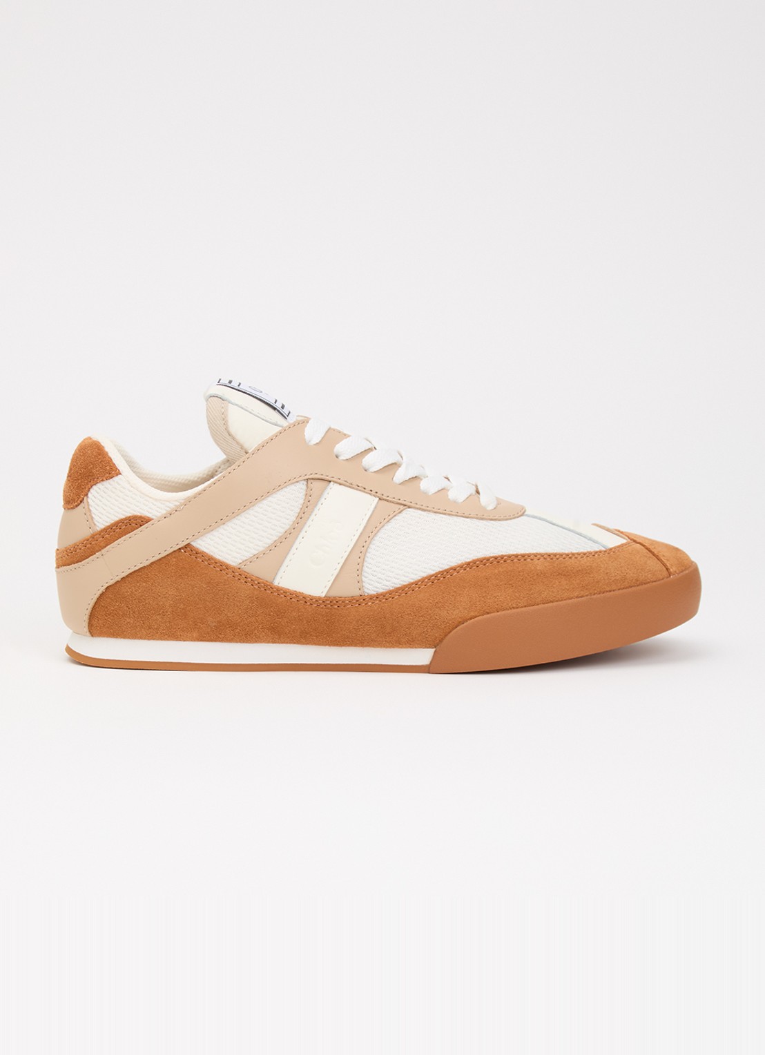 Chloé Kick sneaker met details van suède - voorkant 6 roestbruin