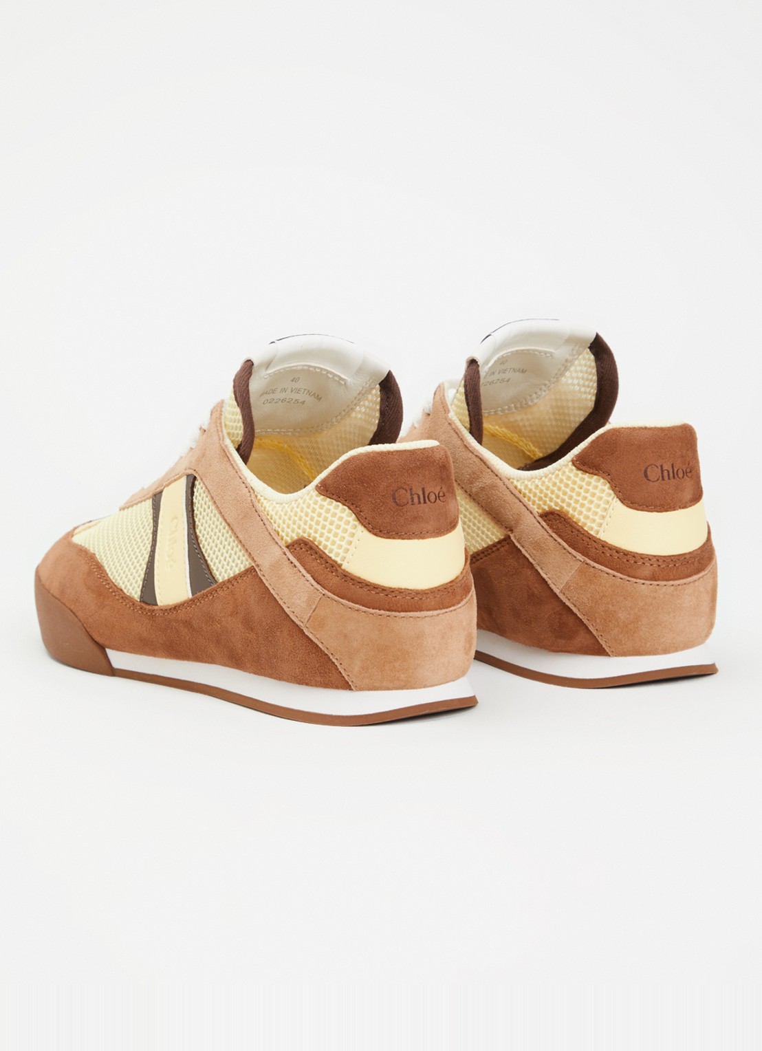 Chloé Kick sneaker met geitensuède details - achterkant bruin