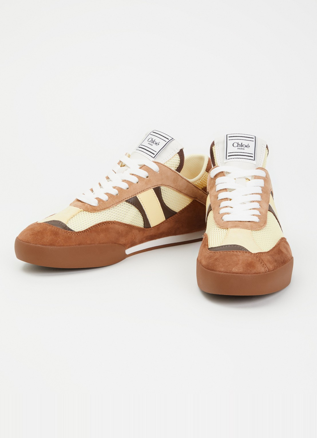 Chloé Kick sneaker met geitensuède details - detail 2 bruin