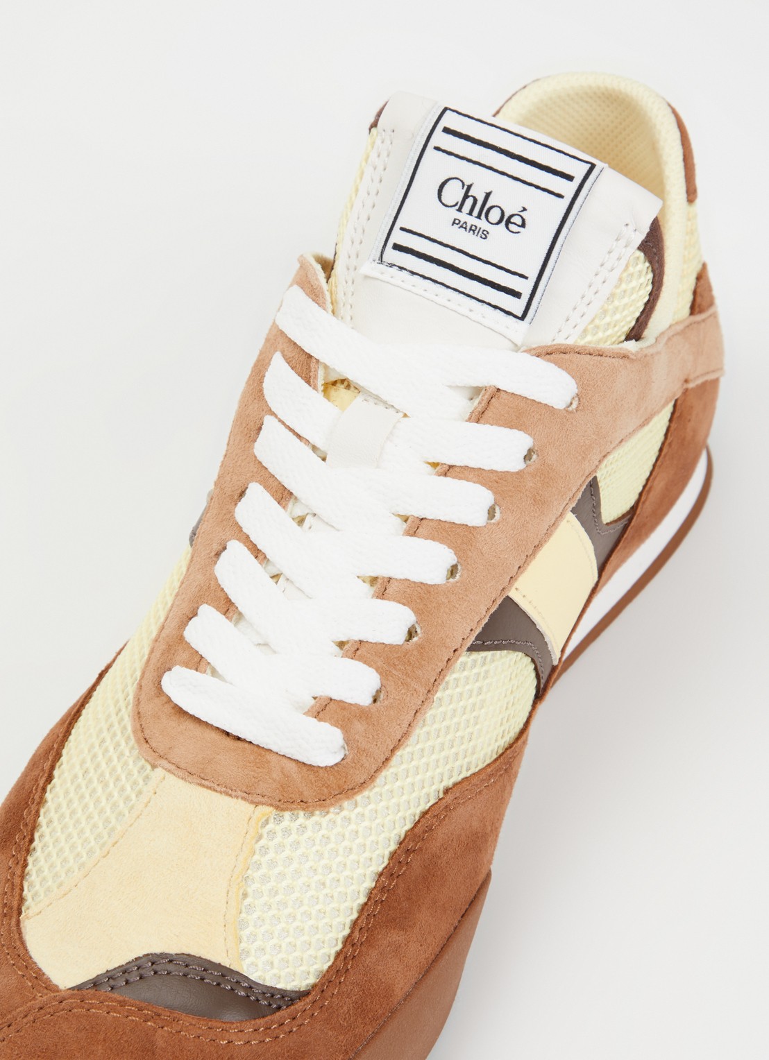 Chloé Kick sneaker met geitensuède details - detail 3 bruin