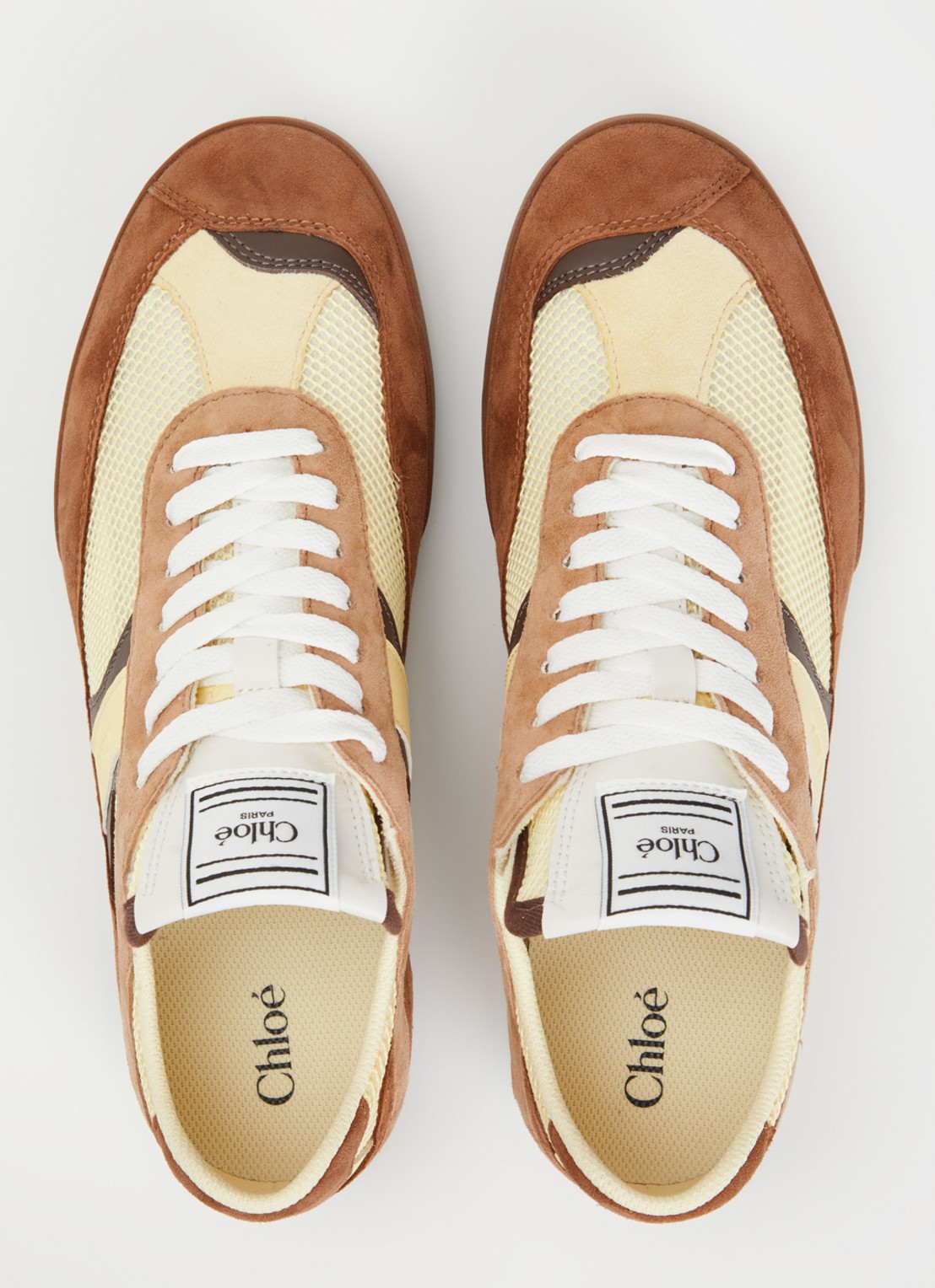 Chloé Kick sneaker met geitensuède details - detail 4 bruin