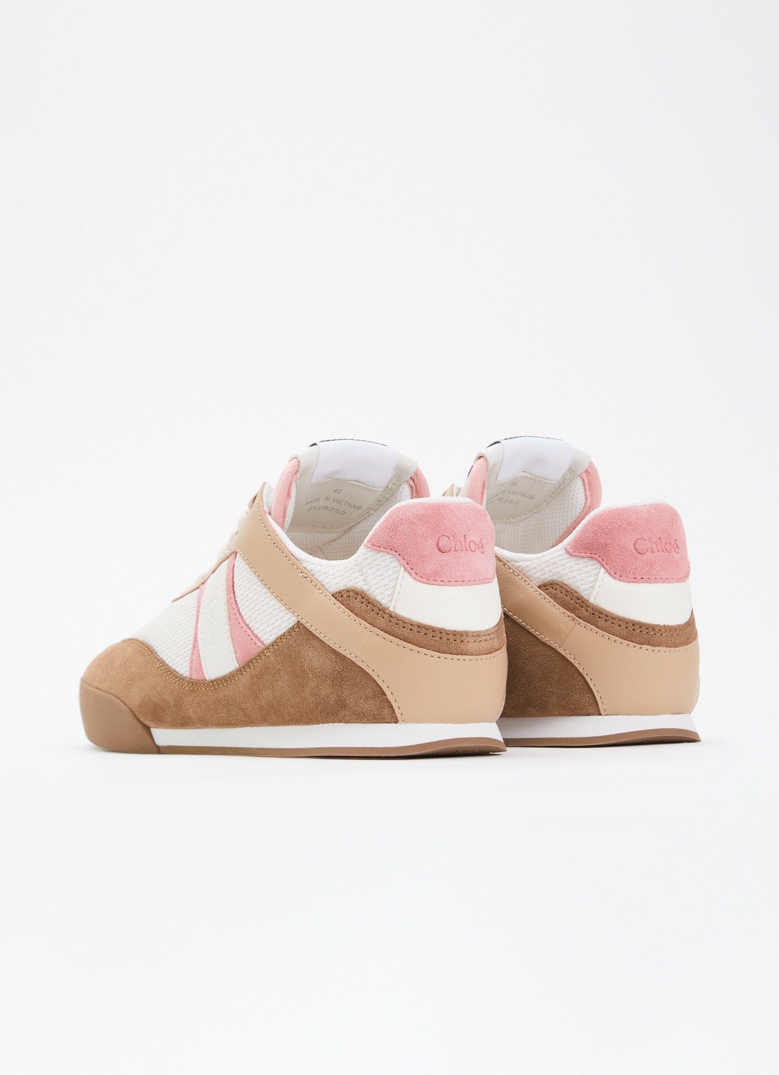 Chloé Kick sneaker met leren details - achterkant 2 lichtroze