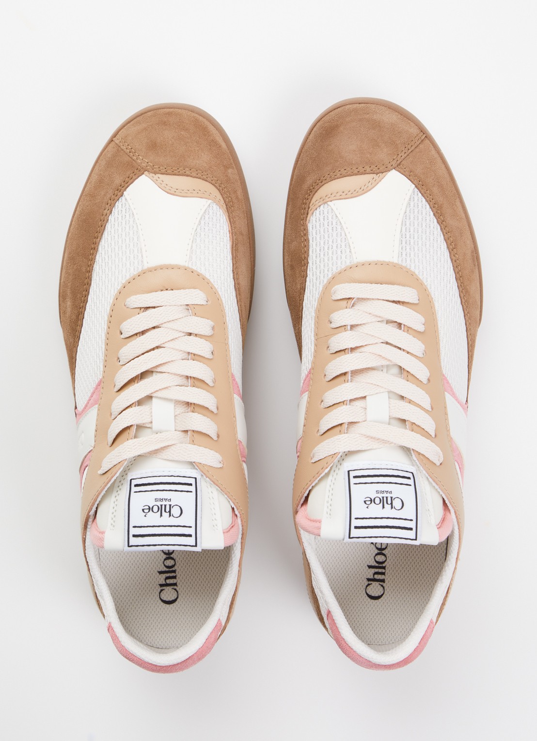 Chloé Kick sneaker met leren details - detail 4 lichtroze