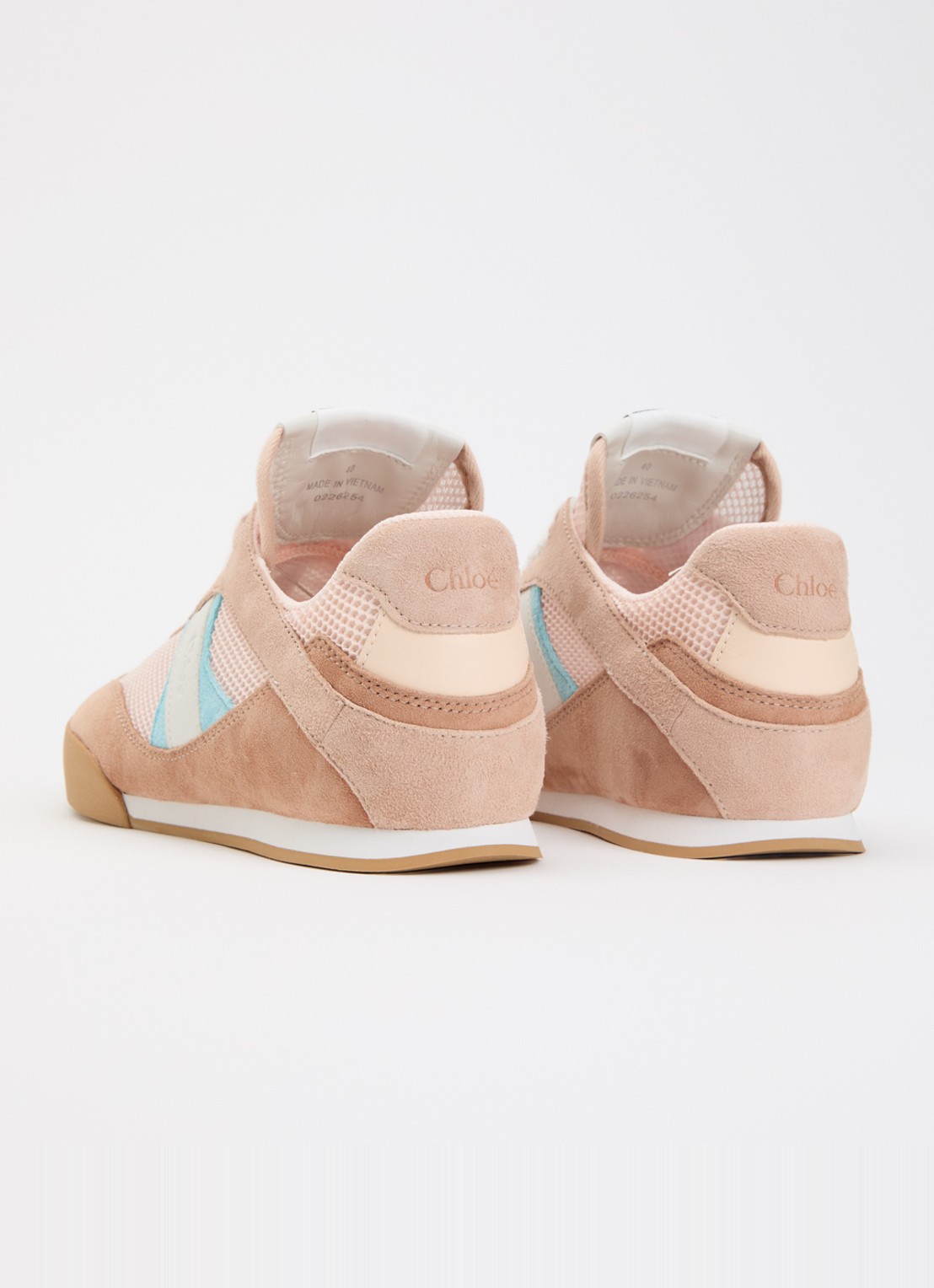 Chloé Kick sneaker met leren details - achterkant 6 oudroze