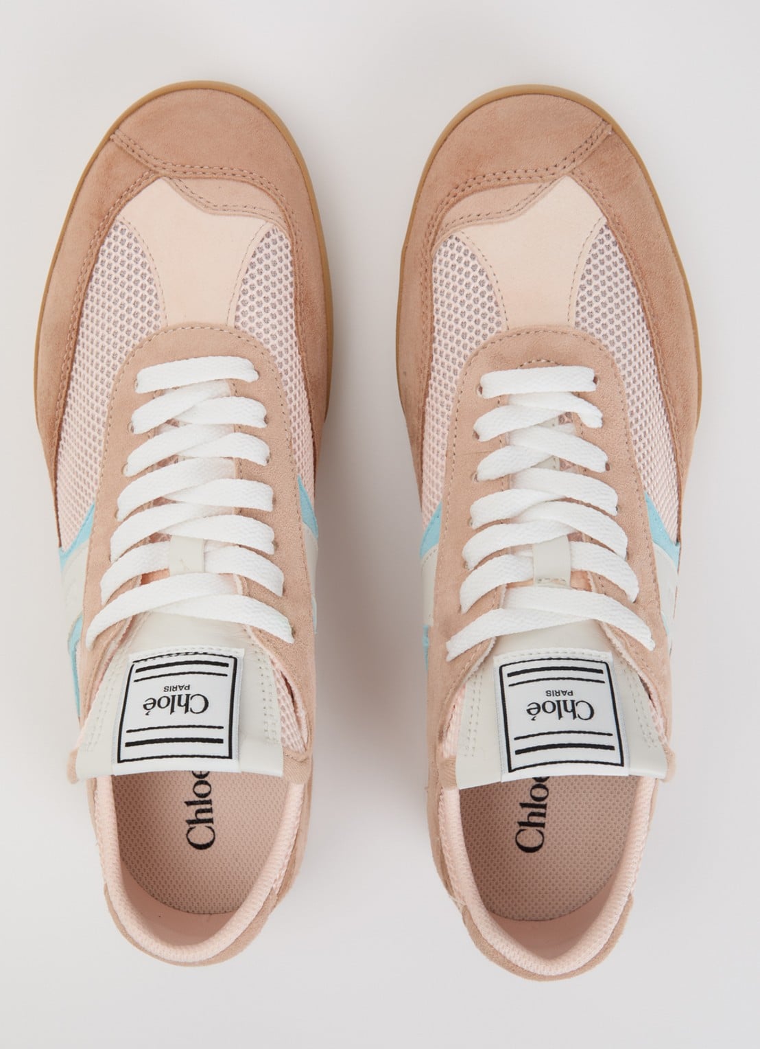 Chloé Kick sneaker met leren details - detail 3 oudroze
