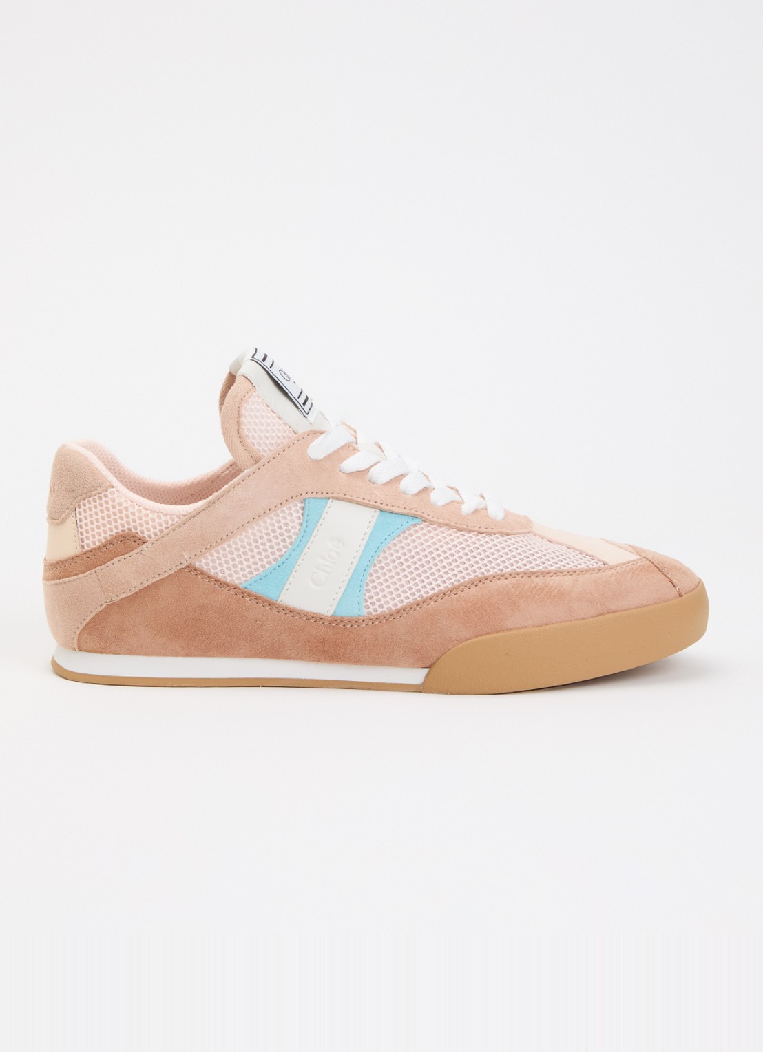Chloé Kick sneaker met leren details - voorkant oudroze