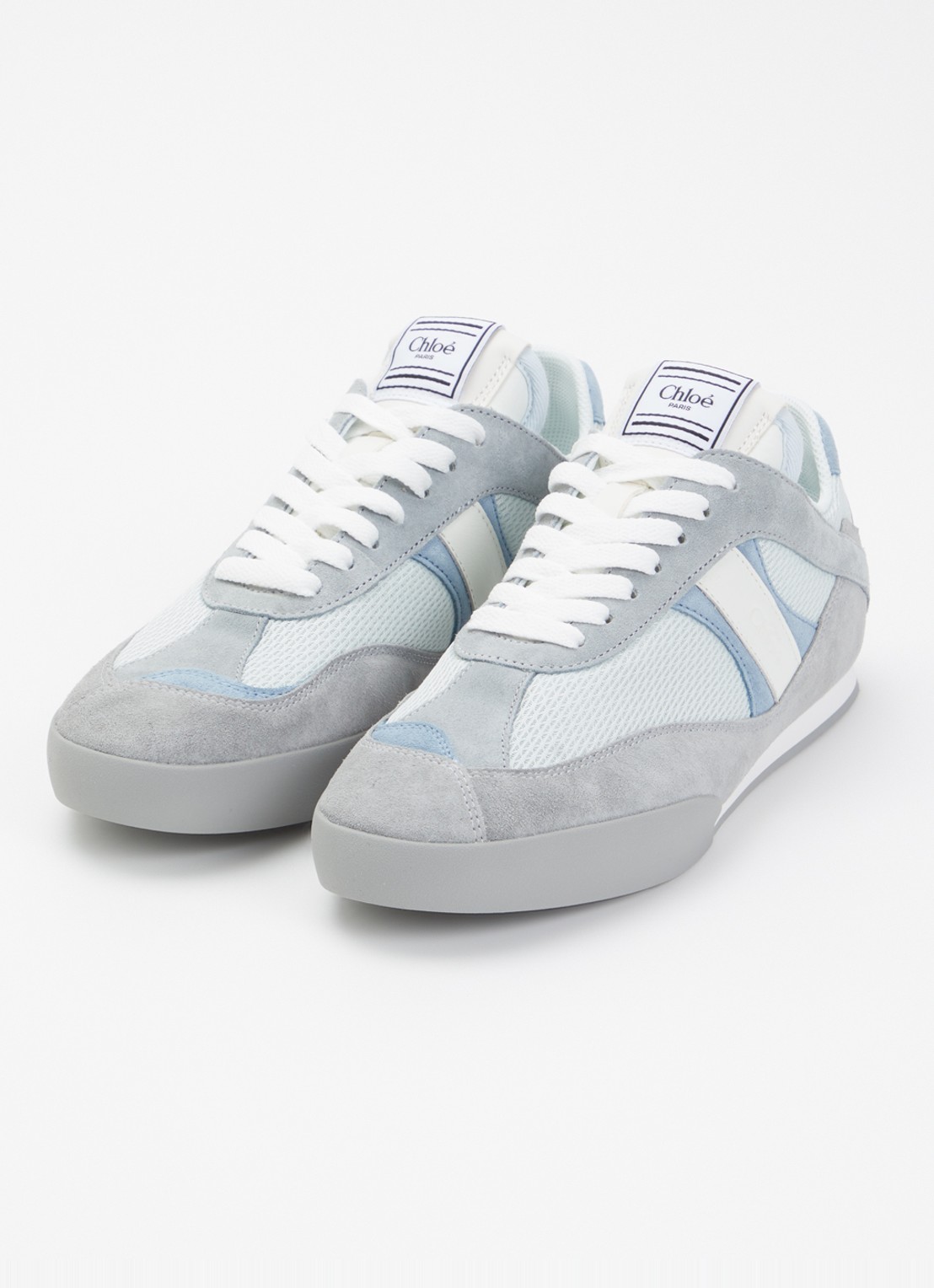 Chloé Kick sneaker met suède details - detail 2 blauw
