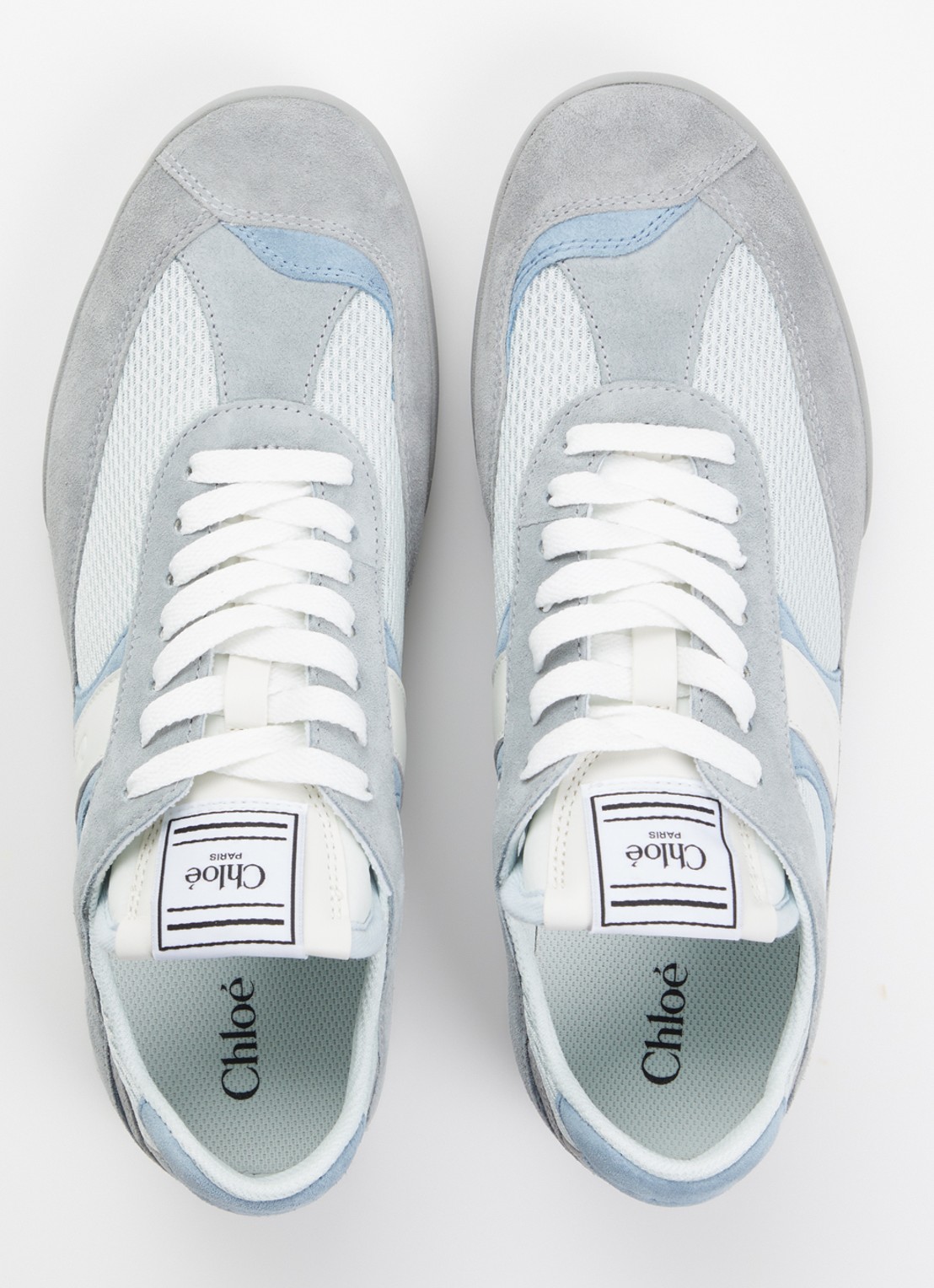 Chloé Kick sneaker met suède details - detail 3 blauw