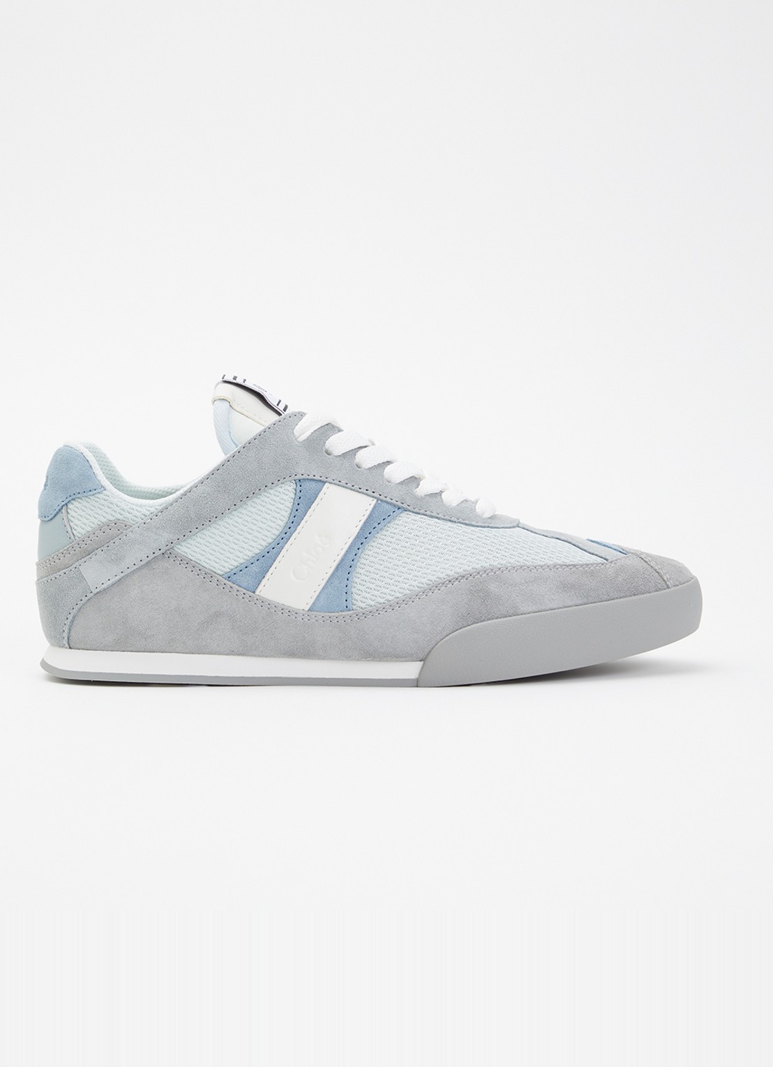 Chloé Kick sneaker met suède details - voorkant blauw