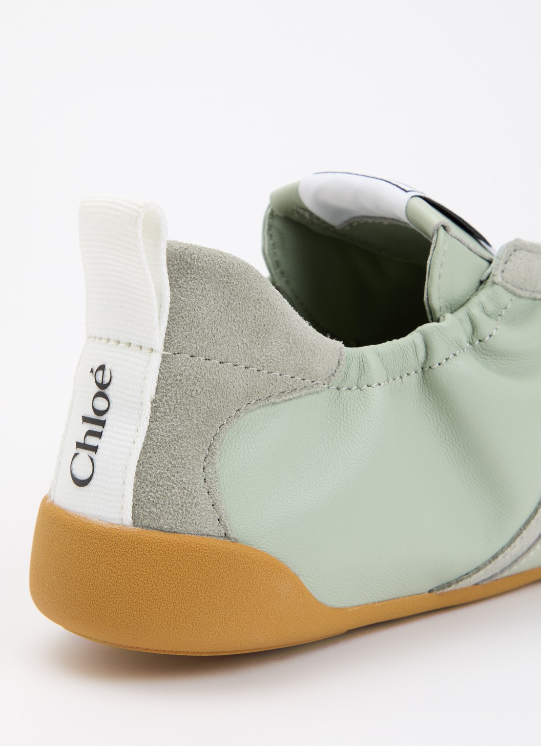 Chloé Kick sneaker van geitenleer met details van suède - detail 6 mint