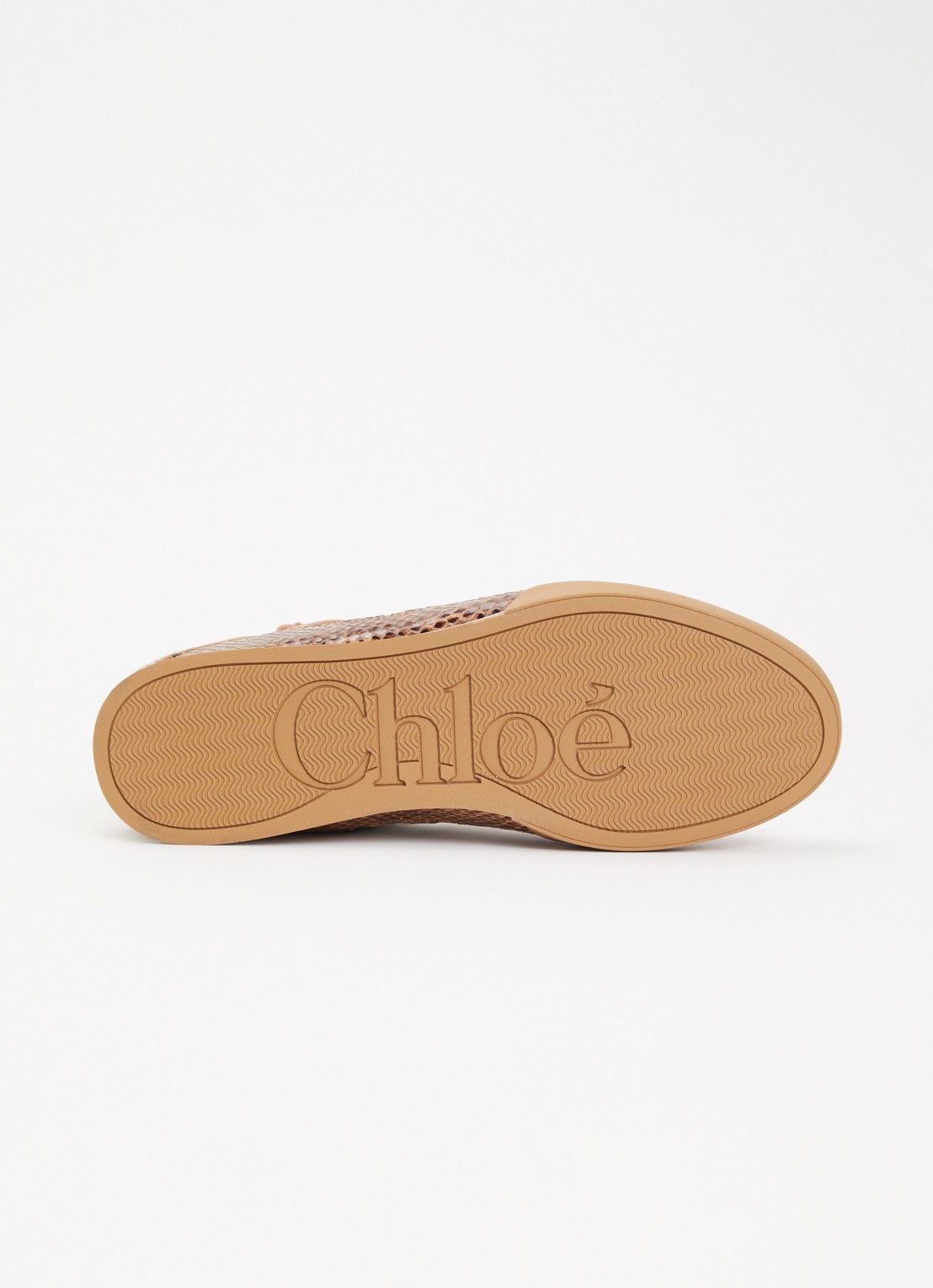 Chloé Kick sneaker van leer met slangenprint - detail 4 bruin