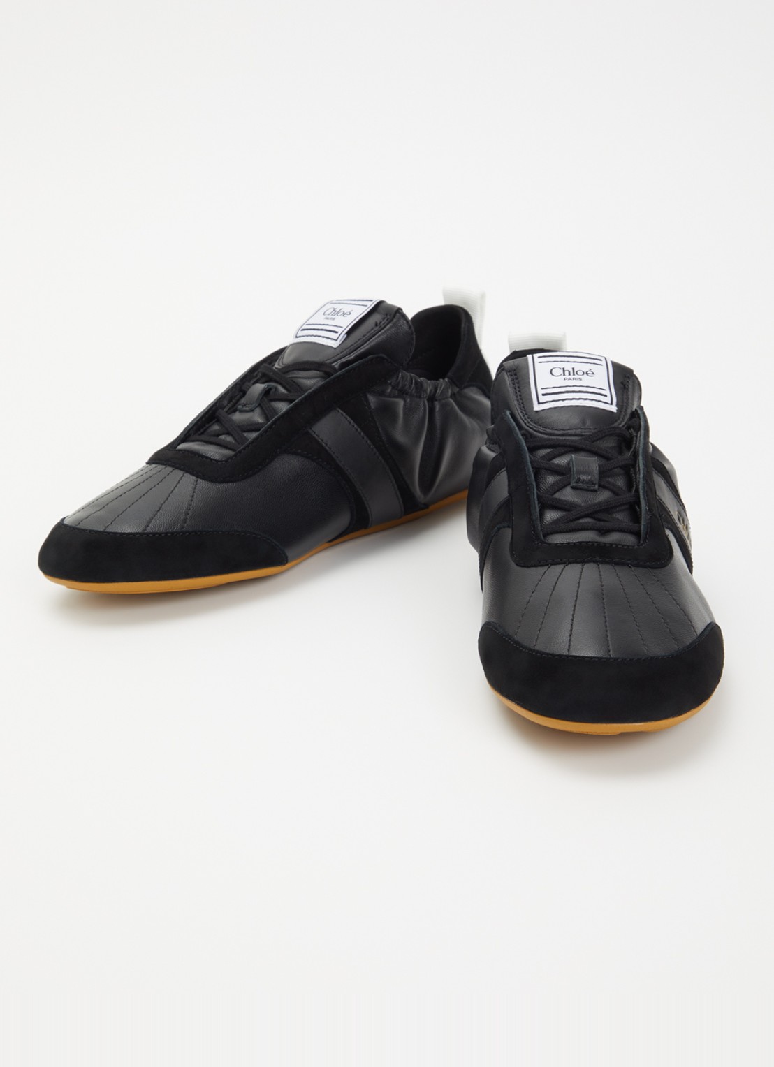 Chloé Kick sneaker van schapenleer met details van suède - detail 3 zwart