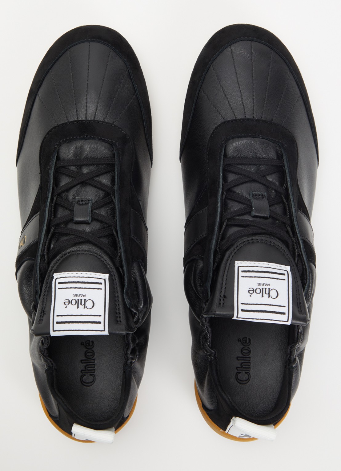 Chloé Kick sneaker van schapenleer met details van suède - detail 4 zwart