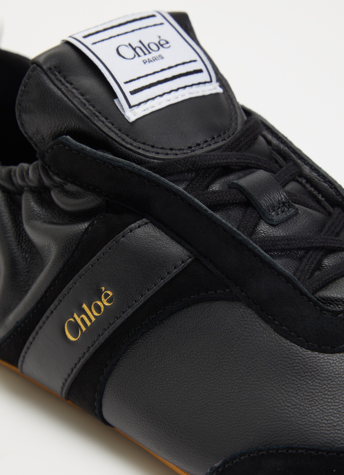 Chloé Kick sneaker van schapenleer met details van suède - detail 6 zwart