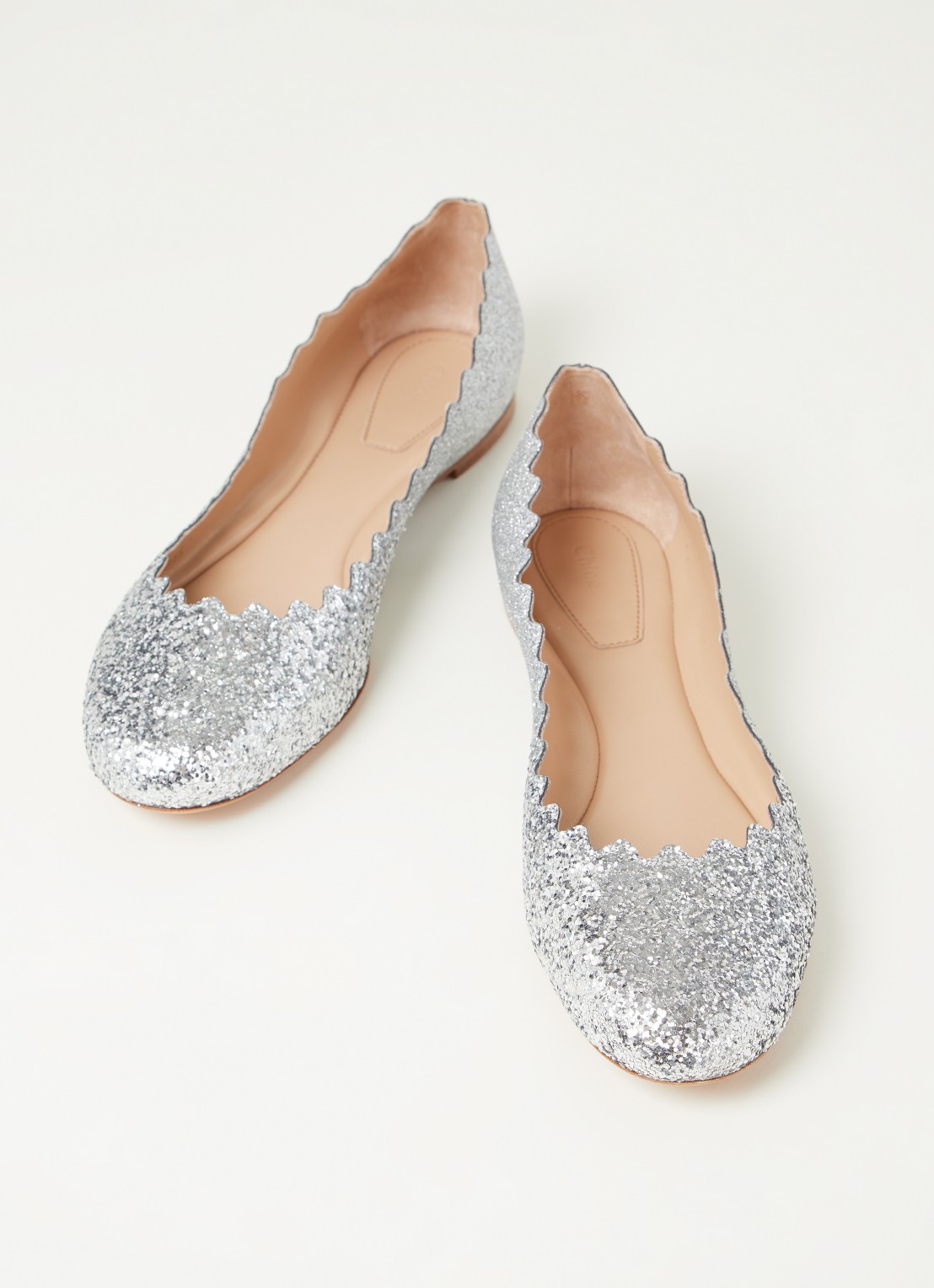 Chloé Lauren ballerina met glitter - detail zilver