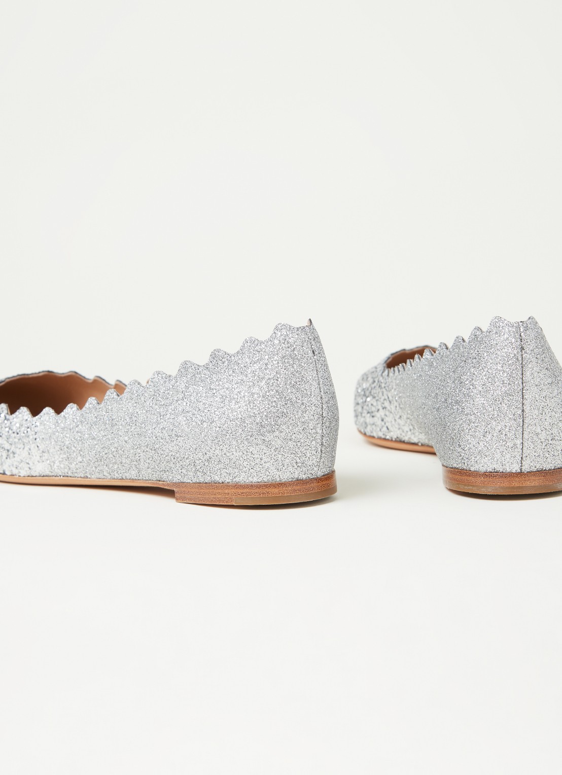 Chloé Lauren ballerina met glitter - detail 2 zilver