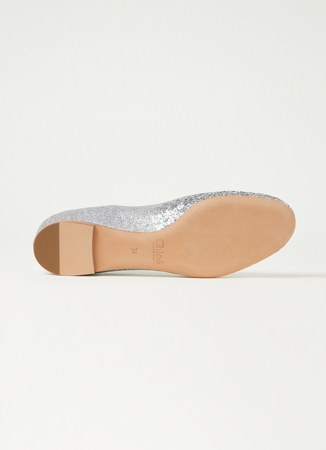 Chloé Lauren ballerina met glitter - detail 3 zilver